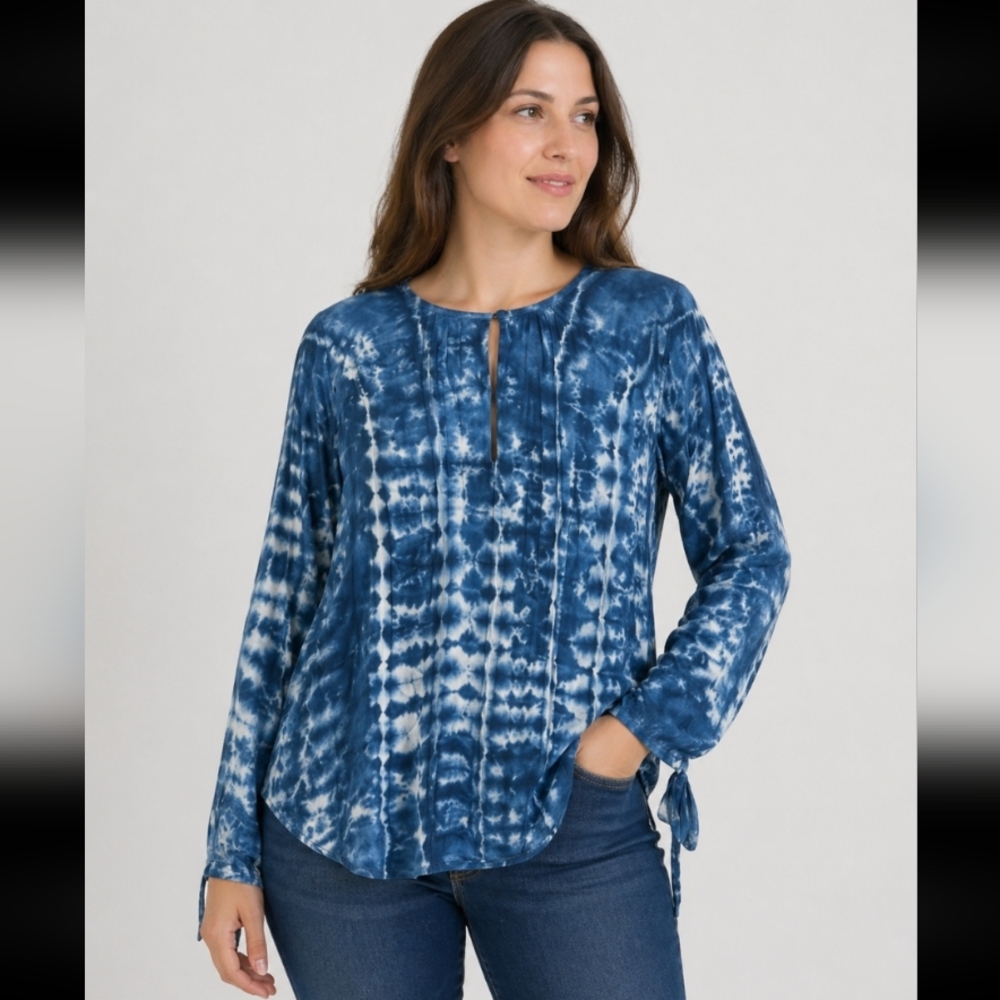 ANTROPOLOGIE Tye Dye Boho TINA JO Long Sleeve Top Small
